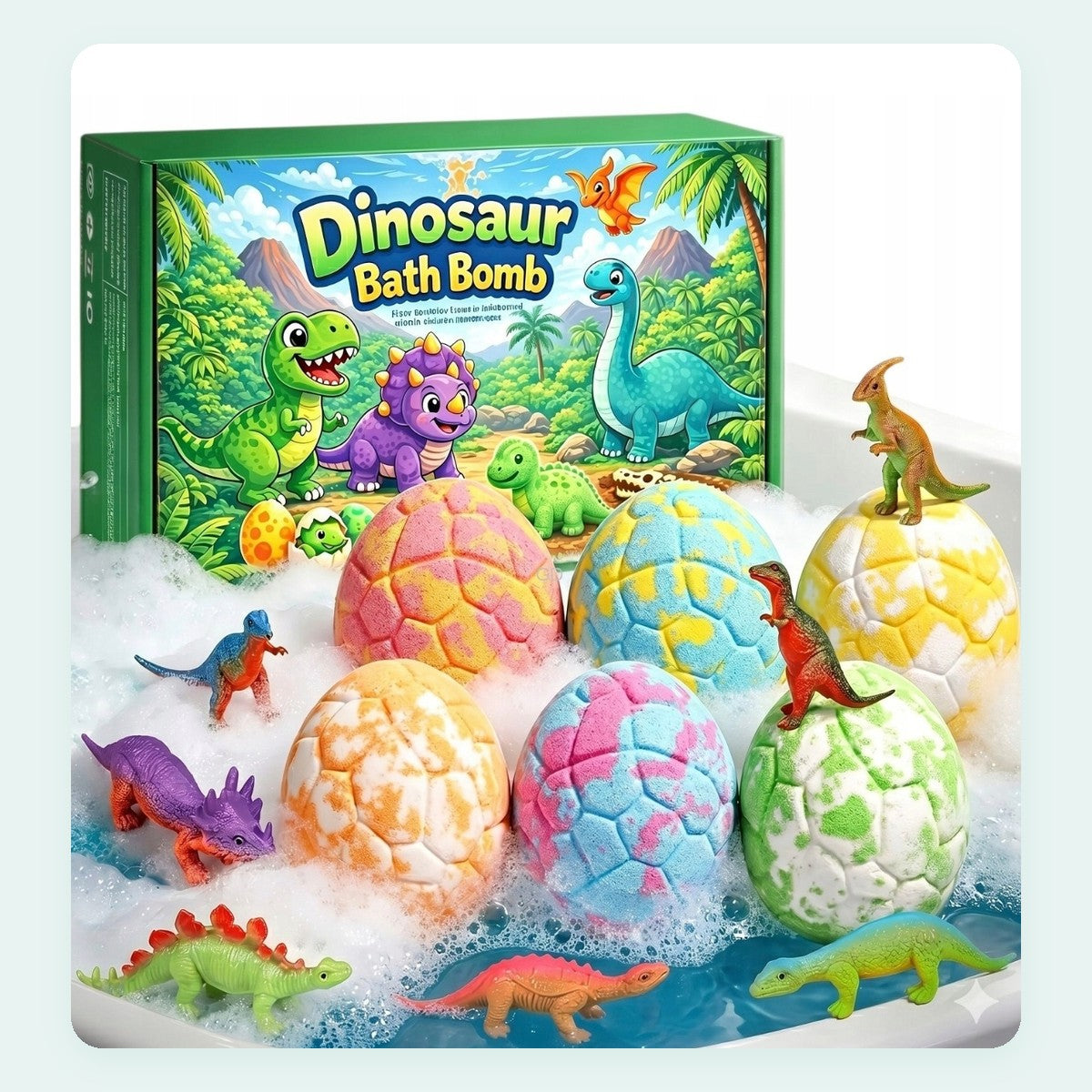 12 bombas de baño con dinosaurio sorpresa