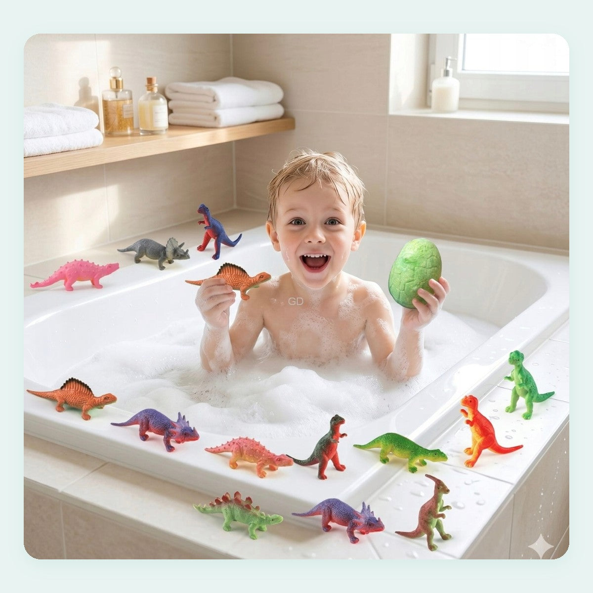 12 bombas de baño con dinosaurio sorpresa
