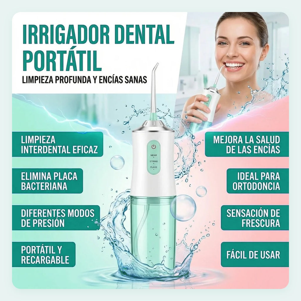Irrigador bucal portátil de 3 modos